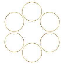 Metal Craft Rings Golden Minimalist Hoop 6 pcs