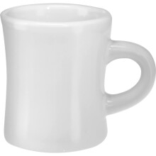 10-Ounce Ceramic Retro Diner Style Heavyweight Restaurant Mug, Two-finger C-handle (White, 1)