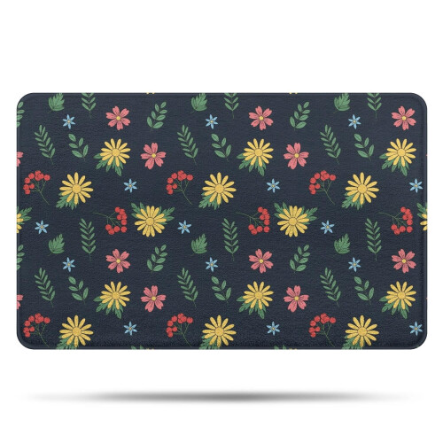 Χαλί μπάνιου Pioneer Flower Floral από αντιολισθητική μικροΐνη