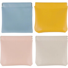 4-pack 4,7" PU-läderfickor med tryckknappar