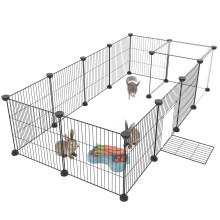 HOMIDEC Rabbit Run,Puppy Pen with Door,Encrypted Wire Mesh Cages14 Panels Indoor/Outdoor DIY Metal Pet Fence for Puppy,Rabbit,Kitten,Hamster