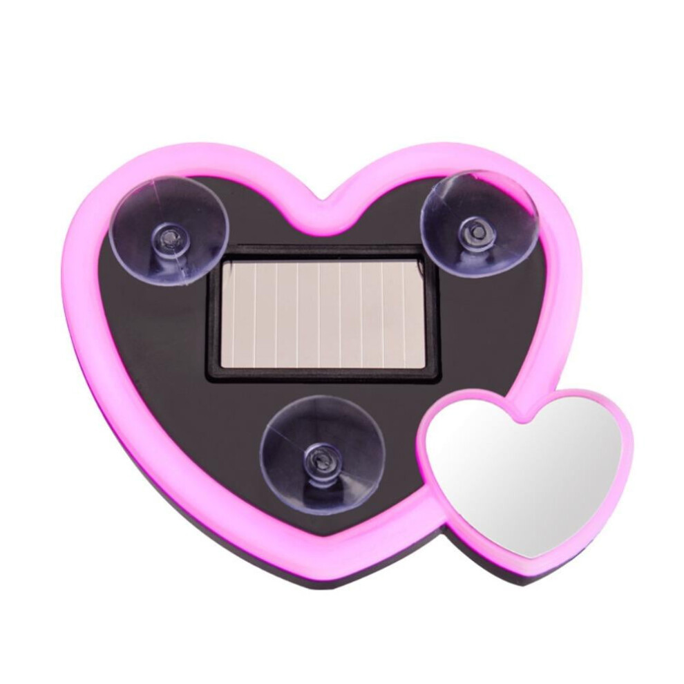 Solar-Powered Neon Heart Led Car Window Usb Rechargeable Interior Atmosphere Lamp, Suction Cup Decorative Mood For Car Dashboard Light 9557311823756