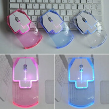 Mouse optic wireless luminos, ultra-subțire, transparent, 2,4 GHz, creativ, pentru PC și laptop