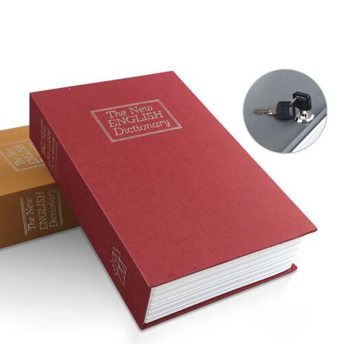 Χρηματοκιβώτιο Xqxayjr Dictionary Dictionary, Κόκκινο Μεταλλικό Βιβλίο με Κλείδωμα για
