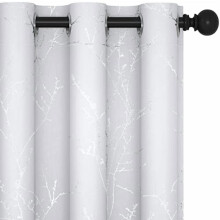 Greyish White Thermal Soundproof Curtains with Silver