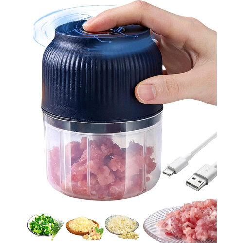 Elektrische mini-voedselhakker met 4 messen, 350 ml