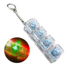 Keyboard Clicker Fidget with LED Light,Stress Relief Clicker Fidget Toy,Keychain Fidget,Blue