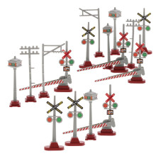 Juego de señales de tráfico y miniluces para trenes en miniatura