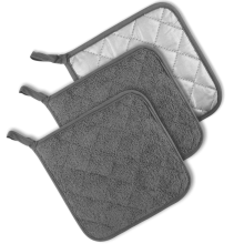 3er-Pack hitzebeständige Topflappen aus Baumwolle, 18 x 18 cm