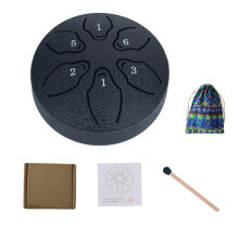 6" 8-Note Steel Tongue Rain Drum for Outdoor, Camping, Yoga, Meditation – Waterproof, with Bag, Compatible with O5W8