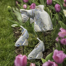 Ensemble de carpes koï en céramique, décoration de jardin en résine, pour décorer la cour ou l'intérieur.