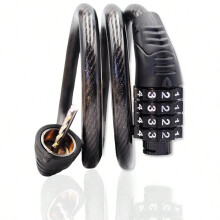 Long Flexible Bicycle Cable Lock, Secures Bike to Poles, Racks & Multiple Items