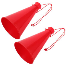 OUNONA Lot de 2 mégaphones rouges pour encourager les foules lors de fêtes et d'événements sportifs.