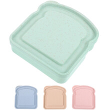 Caja de almacenamiento de sándwiches de paja de trigo de 4 piezas