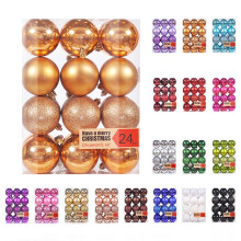 24pcs Christmas Tree Balls Orange 3cm Shatterproof