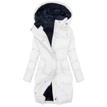 Doudoune imperméable grande taille pour femme, à capuche, parka longue matelassée, poches, manches longues, vêtement d'extérieur d'hiver –