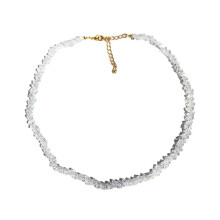 Damen-Halskette mit facettiertem Schliff, Kunstkristallglas, verstellbare Länge, Choker-Halskette