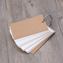 Fichas de estudo WHAMVOX em papel kraft branco com argolas de aço inoxidável para anotações. 50 páginas. Índice de fácil consulta.
