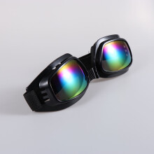 1Set Black Frame Colorful Glass Safety Goggles Wide View Angle for Skiing Riding Goggles