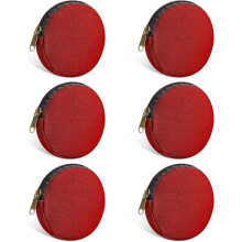 6-delige mini ronde make-uptas van katoen canvas met bodem, muntvakje met rits, toilettas en knutseltas (zwart, XS)