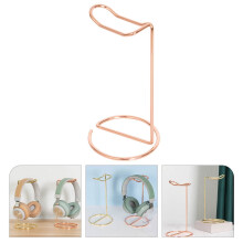 Suporte para fones de ouvido OUNONA em ferro dourado rosê, estável, para uso doméstico.