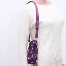 Mini crossbody kabelka, taška cez rameno, peňaženka na mobil, taška pre ženy (fialový balón)