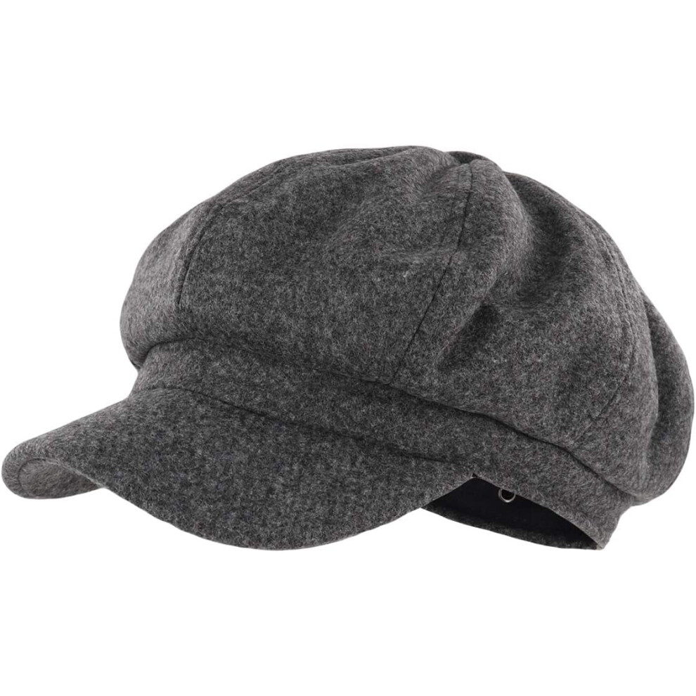 Women's Wool Blend Newsboy Hat with Drawstring, Ventage Casual Style Cabbie Cap for Cold Days 1Pack-image-OPC-PRQZNDD-NEW