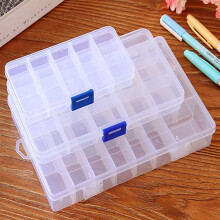 15/10/24Grids Genomskinlig Plast Organizer Box Förvaringsbehållare Smyckeskrin med Justerbara Avdelare för Pärlor Konst DIY Hantverk Smycken