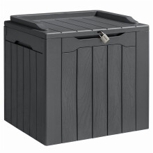 Coffre de jardin extérieur en résine grise 31 gallons avec siège