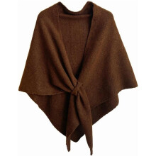 Xale/Cachecol Feminino de Tricô – Cachecol de Inverno em Mistura de Lã e Pashmina, Cardigã Tipo Capa, Xale Aberto na Frente