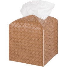 Rechthoekige tissueboxhoes van PU-leer – houder en dispenser voor gezichtstissues voor badkamer, kaptafel, aanrecht, auto, kantoor