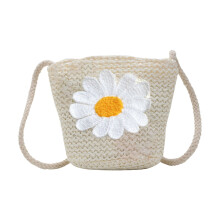 Slamená crossbody pletacia taška pre dievčatá – letná plážová taška a kabelka, kompatibilná s detskými peňaženkami