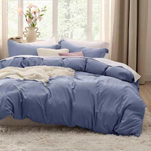 Leigrijze dekbedovertrekset voor tweepersoonsbed (queensize) – 3-delig, voorgewassen
