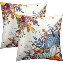 Blue and White Pumpkin Pillow Cover 40x40cm Pack of 2