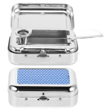 6Pièces Cendrier Compact Bleu En Métal Anti-Odeur Pour Usage Extérieur