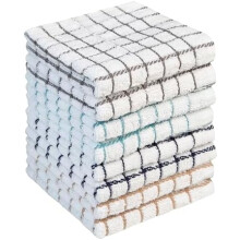 Torchons de qualité supérieure (30 x 30 cm, lot de 8) | Torchons de cuisine en coton | Essuie-tout | Lot de torchons ultra-absorbants | Multicolore