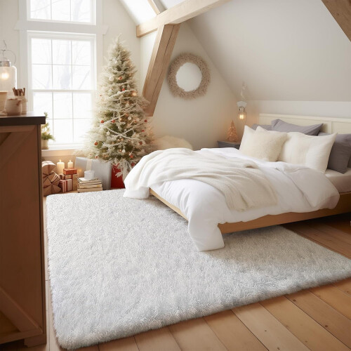 120 cm rundt svart raggeteppe