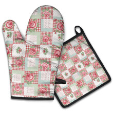 Gants de cuisine Pioneer Flower à motif floral (lot de 2), résistants à la chaleur, 19,5 cm x 30,5 cm