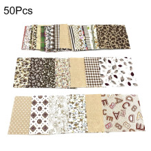 Tissu à coudre, 50 pièces de 10 x 10 cm, patchwork floral en coton uni pour la couture et le quilting DIY
