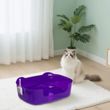 Open Style Cat Litter Tray, Banding Out Proof Design, Pet Litter Box for Household Animal Care