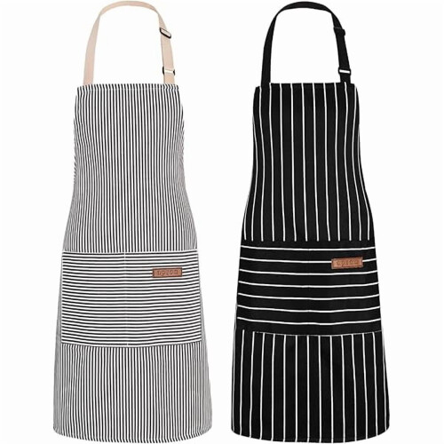 Adjustable Cotton-Polyester Kitchen Apron 2 Pack