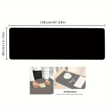 EASTIN Grote siliconen keukenmat - 91 cm/119 cm antislip hittebestendige bureaubeschermer/placemat in grijs, transparant, wit en zwart
