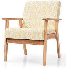 Modern Upholstered Loveseat, Fabric Loveseat Sofa Recliner Couch Wooden Armchair, Accent Chair for Home and Office