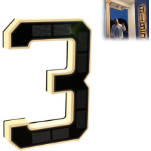 Solar-Powered Outdoor House Number Light, 9 Inch Lighted House Numbers for Outside, Waterproof LED Address Sign with Automatic Sensor