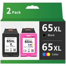 Cartouche d'encre haute capacité compatible 65XL pour imprimantes HP Envy 5055, 5052, 5058, AMP100, 120 et 125, DeskJet 3755, 2655, 2652, 3752 et