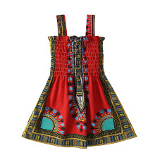 Girls cotton boho princess dress sleeveless velvet red