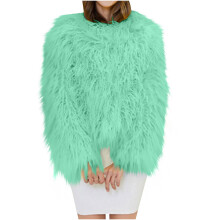 Giacca invernale da donna lunga, tinta unita, imbottita, con cappuccio e tasche frontali, calda e casual, colore verde menta BS