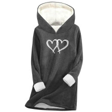 Hoodies voor dames, comfortabele trui met lange mouwen en ronde hals, zachte bovenkleding, casual, warme loungewear voor de herfst en winter, plus