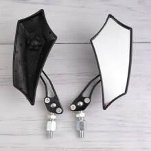 Worgeous Motorbike Rear View Mirror for Safe Riding Aluminum Alloy and ABS Material Black Color Fits Electric Bike Scooter 2 Pieces