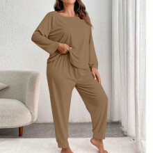 Dame Pyjamassett med lange ermer i plussstørrelse